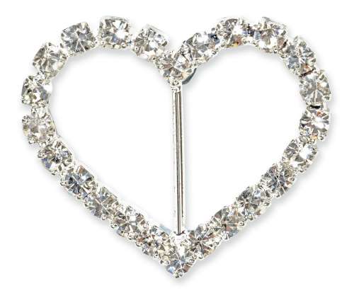 Diamante Buckle - Heart - Click Image to Close